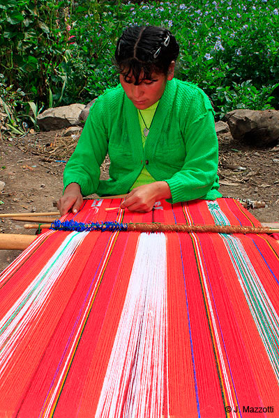 Joven nativa en Willoc - Arte textil